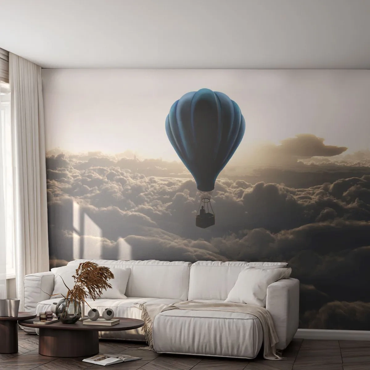 Papel de Parede Standard Eco - Andarilho acima das nuvens - Paisagem, Voo de balão, Viagens - 400x280 cm