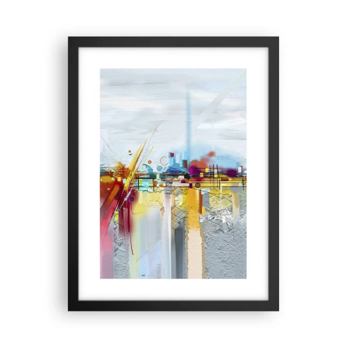 Pôster com moldura preta - Ponte da alegria sobre o rio da vida - 30x40 cm