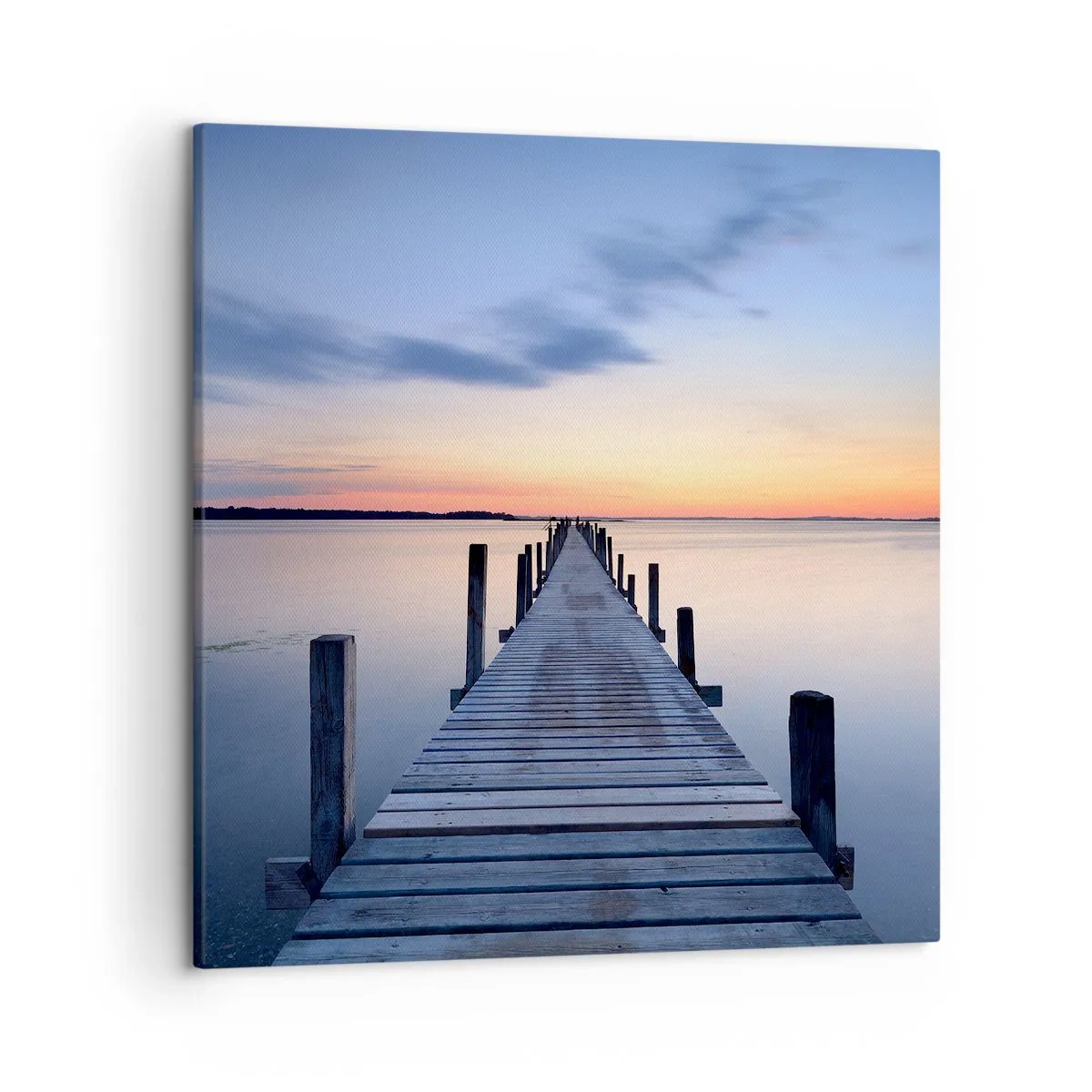 Quadro em tela - A calma de um crepúsculo sereno - 50x50 cm