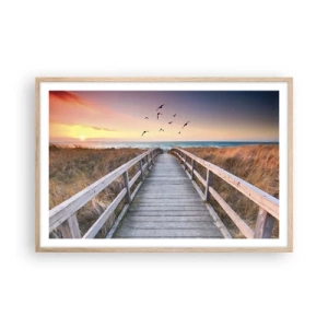 Pôster com moldura de carvalho claro - O espaço das alturas - 91x61 cm