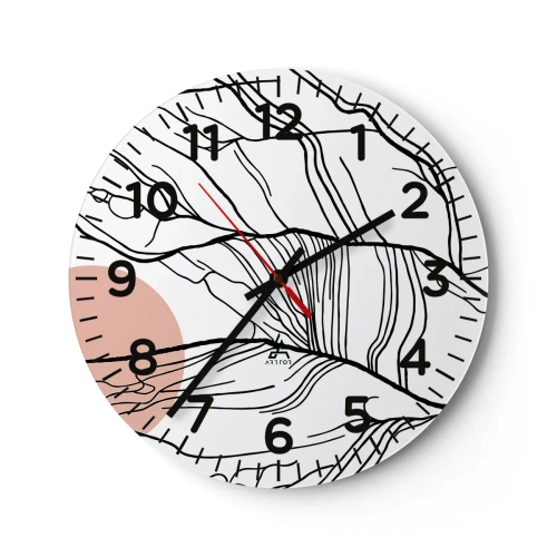 Relógio de parede - Relógio em vidro - Numa rede de galhos - 30x30 cm