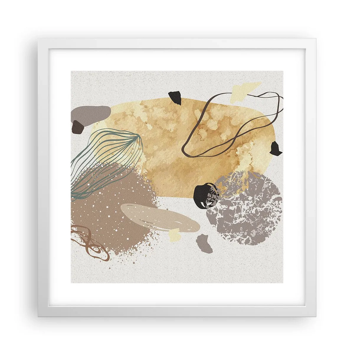 Pôster em moldura branca - Plumcologia aplicada - 40x40 cm