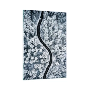 Quadro em vidro - Pelaa floresta no inverno - 70x100 cm
