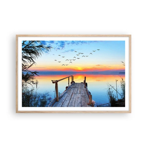 Pôster com moldura de carvalho claro - É hora de voltar... - 91x61 cm