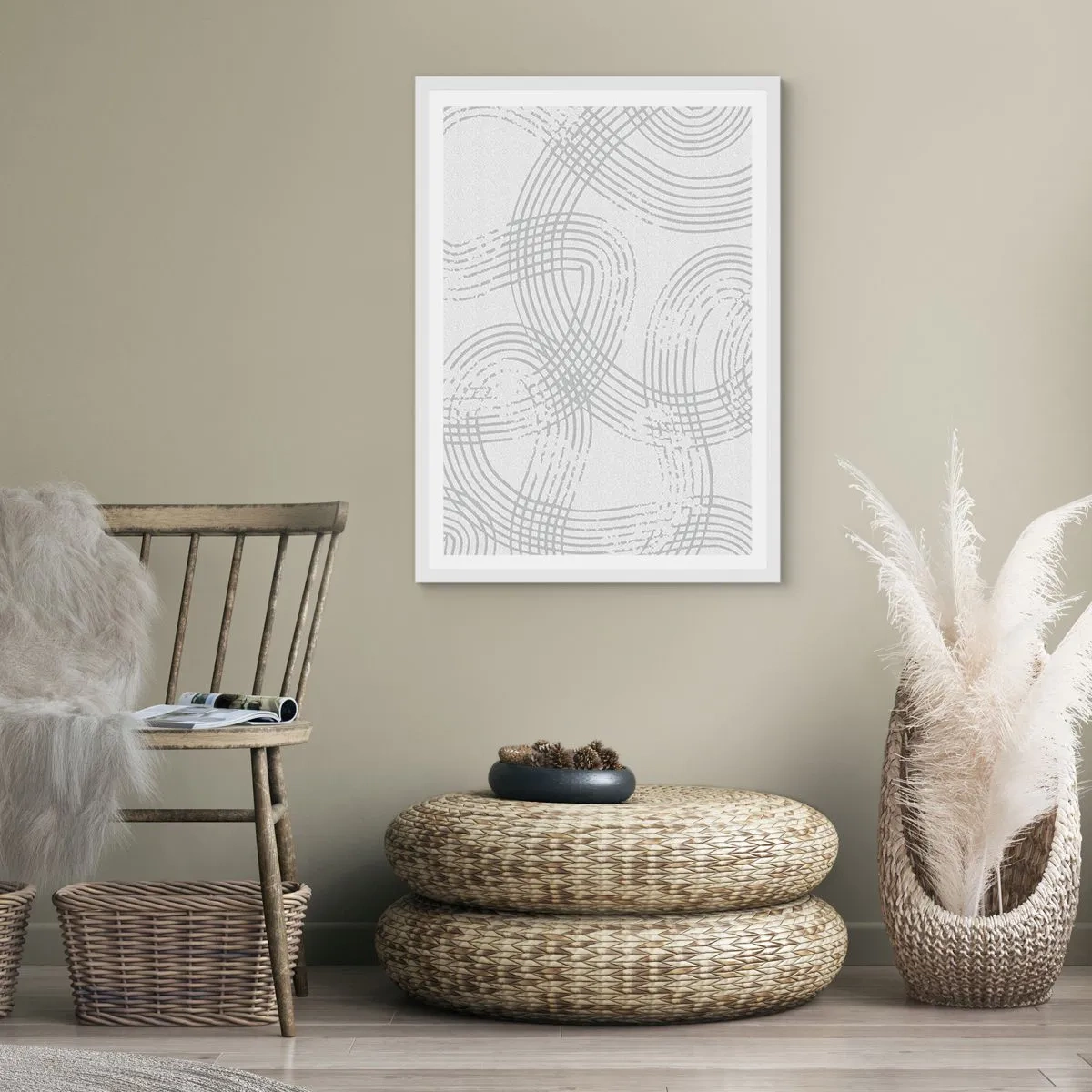 Pôster em moldura branca - Não existe caminho reto - 40x50 cm