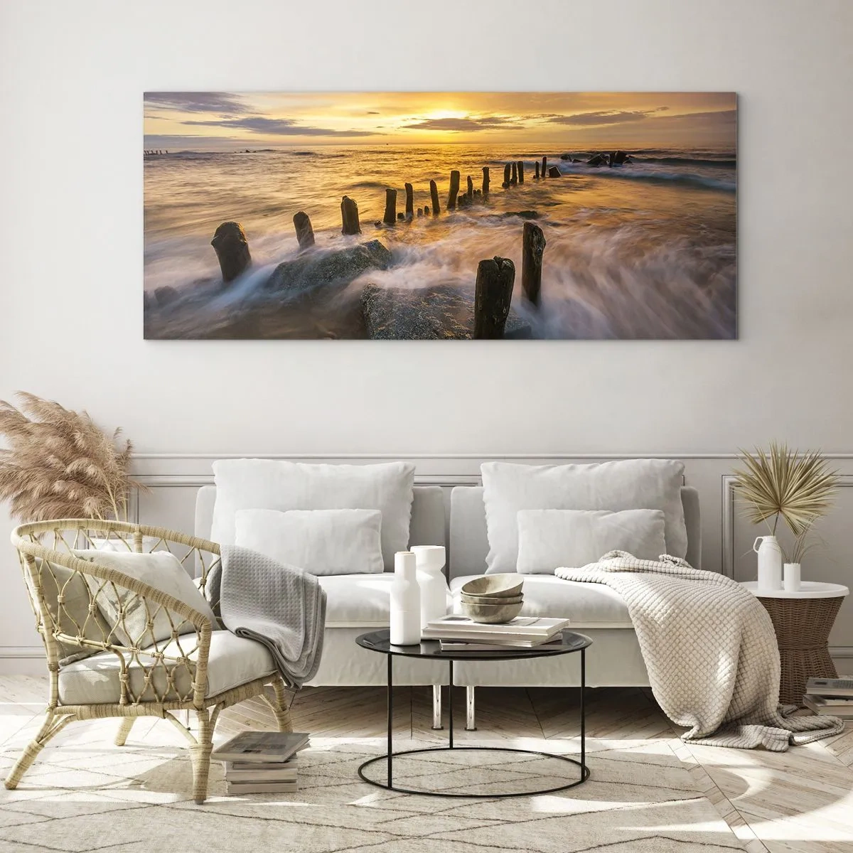 Quadro em vidro - A beleza crua do Mar Báltico - 100x40 cm