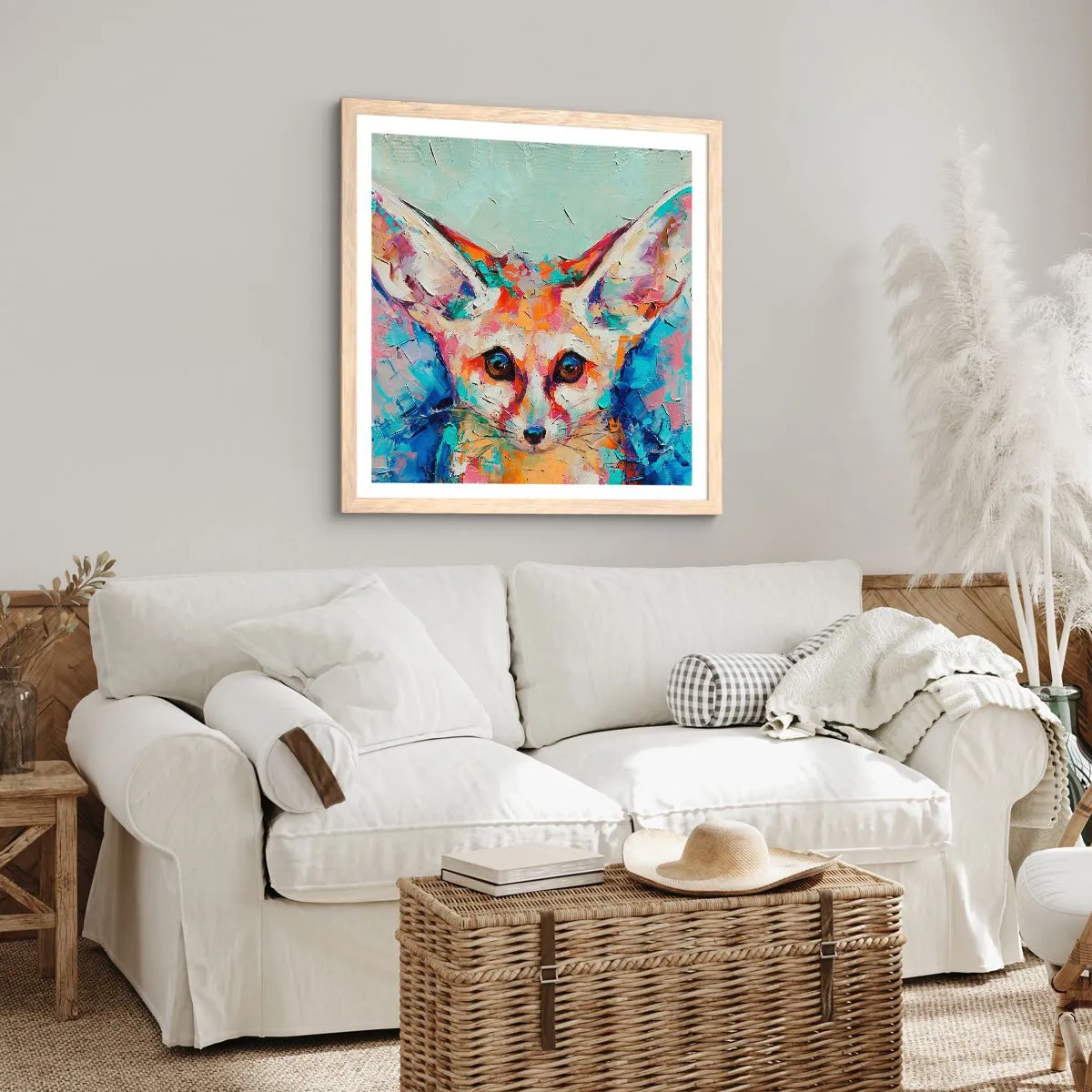 Pôster com moldura de carvalho claro - Estão prontos para mim? - 60x60 cm