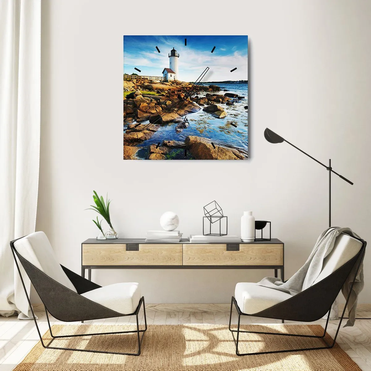 Relógio de parede - Relógio em vidro - Voltem bem, estou à espera - 30x30 cm