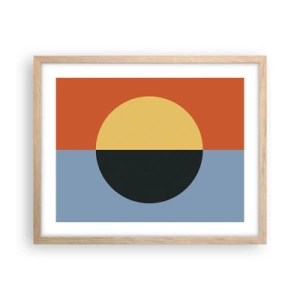 Pôster com moldura de carvalho claro - Composição do calor e do frio - 50x40 cm