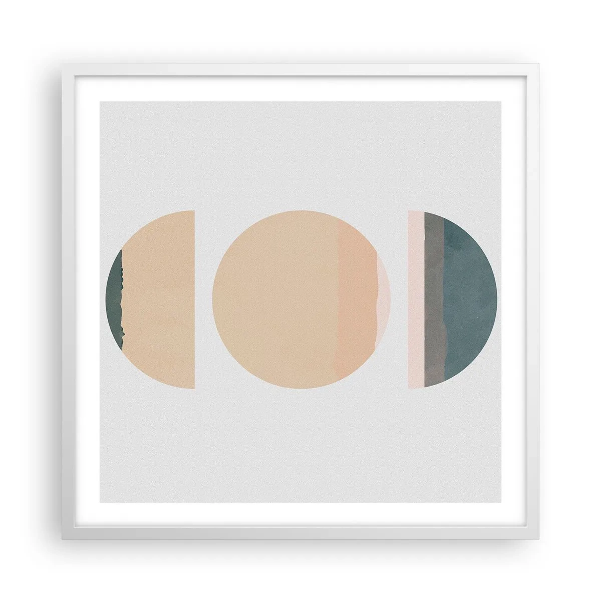 Pôster em moldura branca - Círculo entre círculos - 60x60 cm