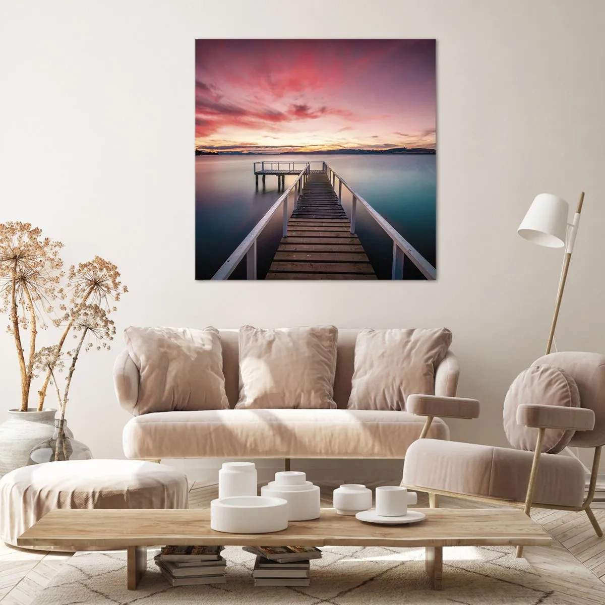 Quadro em tela - A chama suave da noite - 70x70 cm