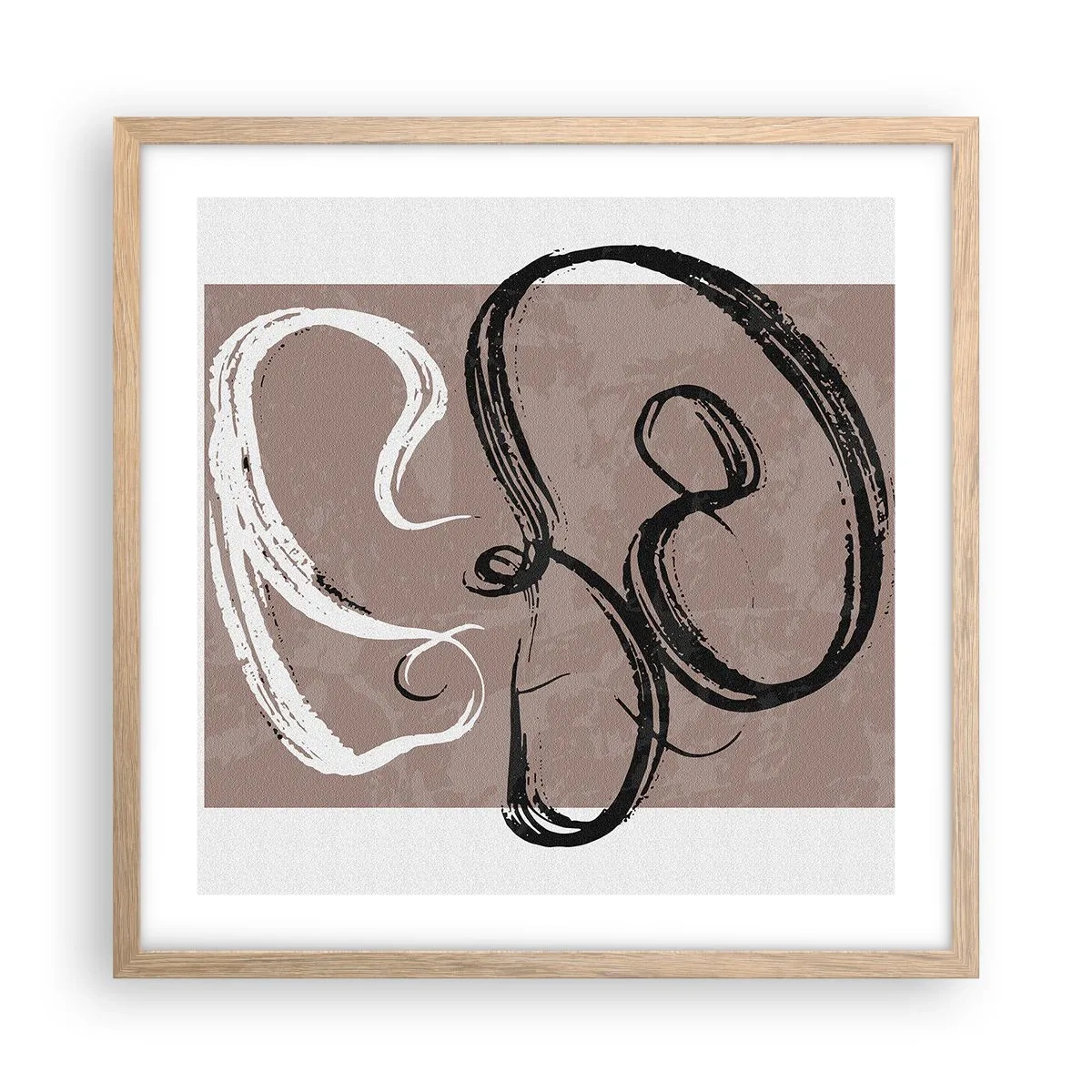 Pôster com moldura de carvalho claro - Composição – a busca pela plenitude - 50x50 cm