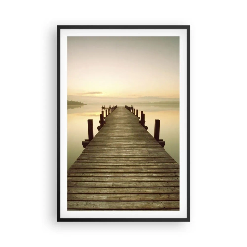 Pôster com moldura preta - Antes do amanhecer, nascer do sol, luz - 61x91 cm