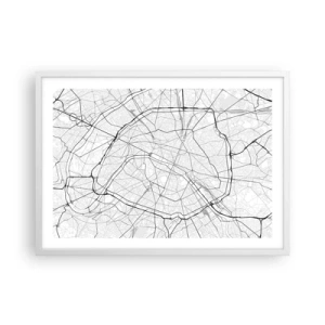 Pôster em moldura branca - Flor de Paris - 70x50 cm