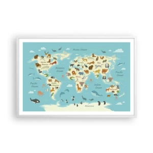 Pôster em moldura branca - Bons vizinhos - 91x61 cm