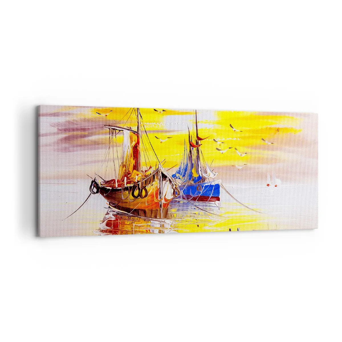 Quadro em tela - Um merecido descanso no porto - 120x50 cm