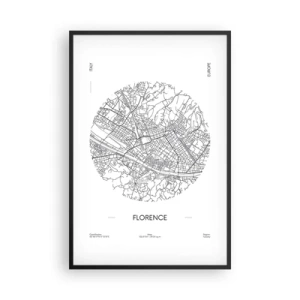Pôster com moldura preta - A anatomia de Florença - 61x91 cm