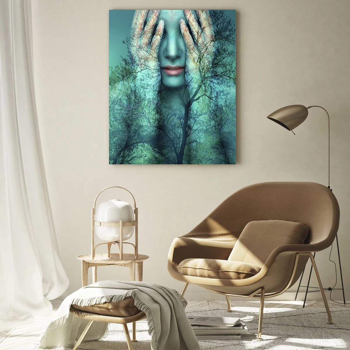 Quadro em vidro - Imersa em azul - 70x100 cm