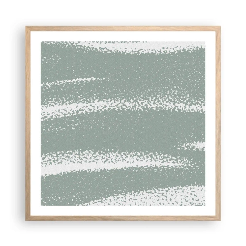 Pôster com moldura de carvalho claro - Abstração em um clima de inverno - 60x60 cm
