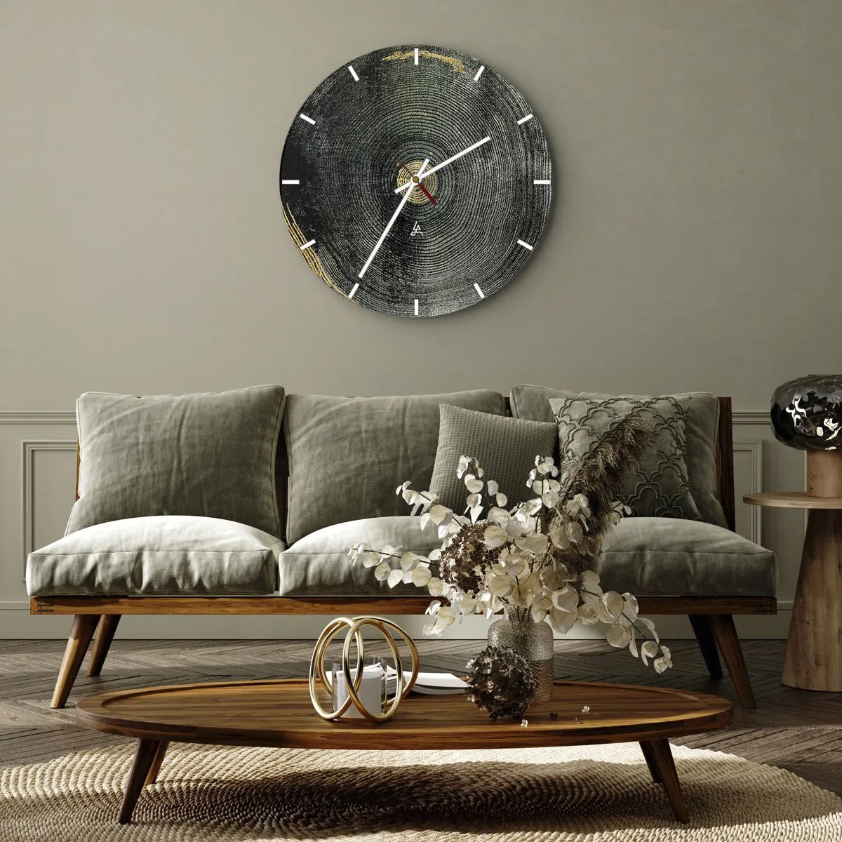 Relógio de parede - Relógio em vidro - Mudança e persistência - 40x40 cm