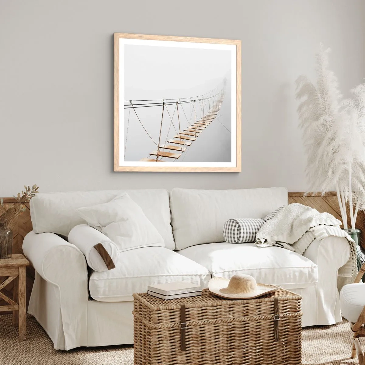 Pôster com moldura de carvalho claro - Para onde levará? - 40x40 cm