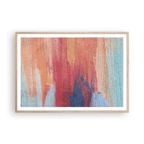 Pôster com moldura de carvalho claro - Flutuar pelo arco-íris - 100x70 cm