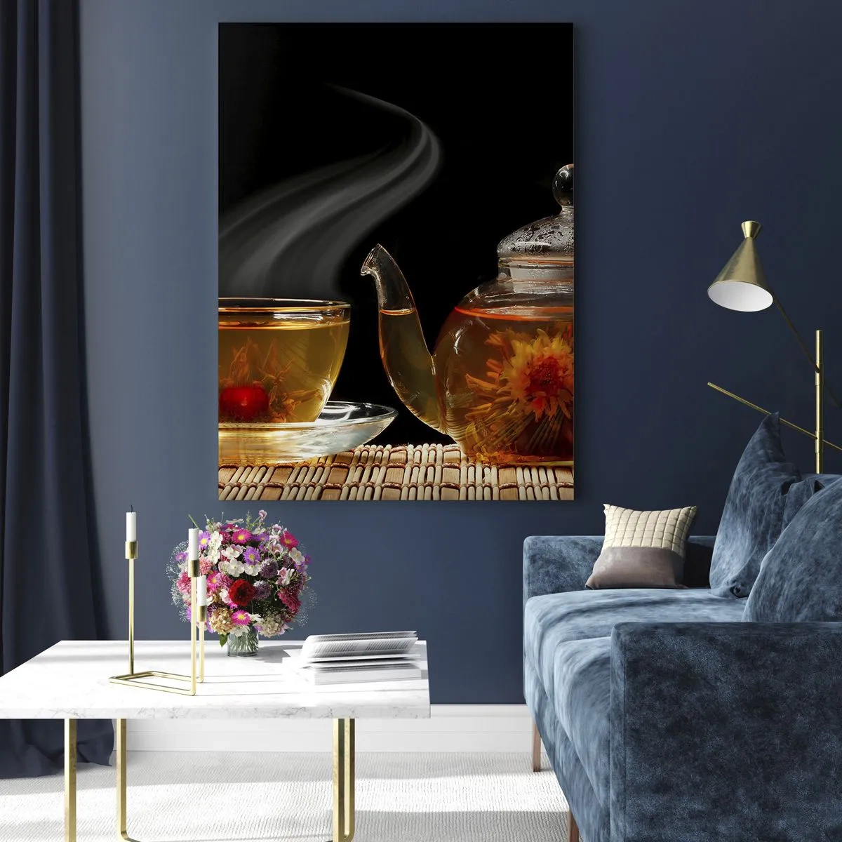 Quadro em vidro - A magia e a arte de preparar chá - 70x100 cm