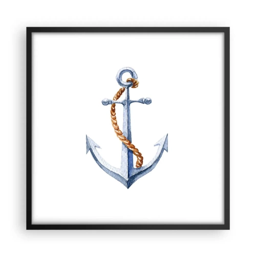 Pôster com moldura preta - Ahoy aventura! - 50x50 cm