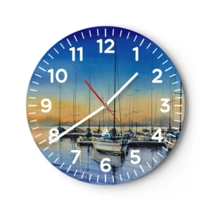 Relógio de parede - Relógio em vidro - Fim de um bom dia - 30x30 cm