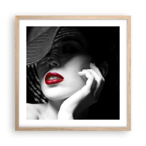 Pôster com moldura de carvalho claro - Um estudo em vermelho - 50x50 cm