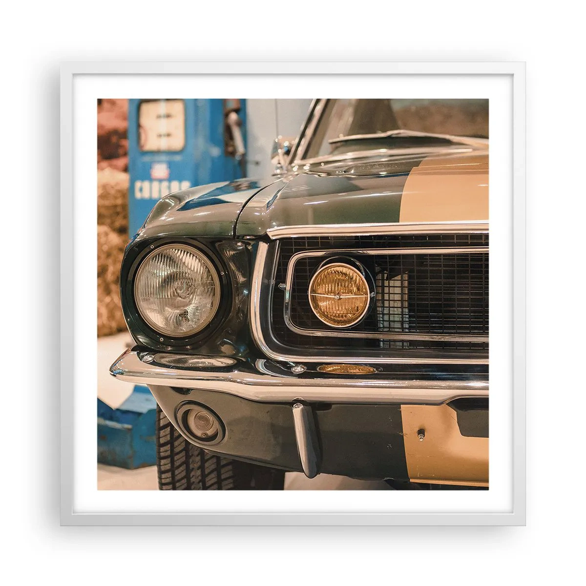 Pôster em moldura branca - Encontro com uma lenda - 60x60 cm