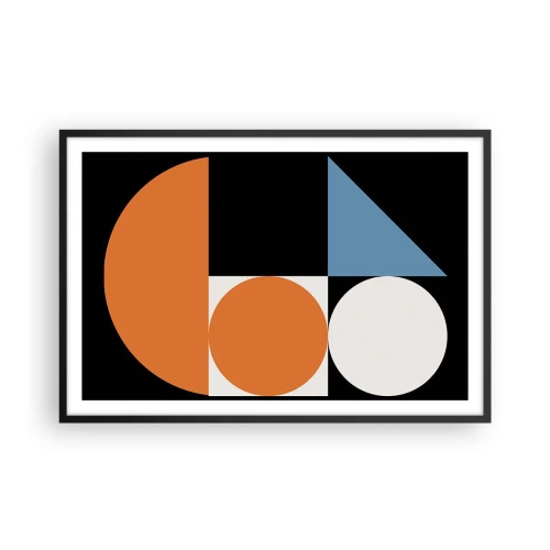 Pôster com moldura preta - Disposição das figuras - 91x61 cm