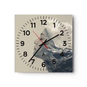 Relógio de parede - Relógio em vidro - A beleza dos elementos da natureza - 40x40 cm