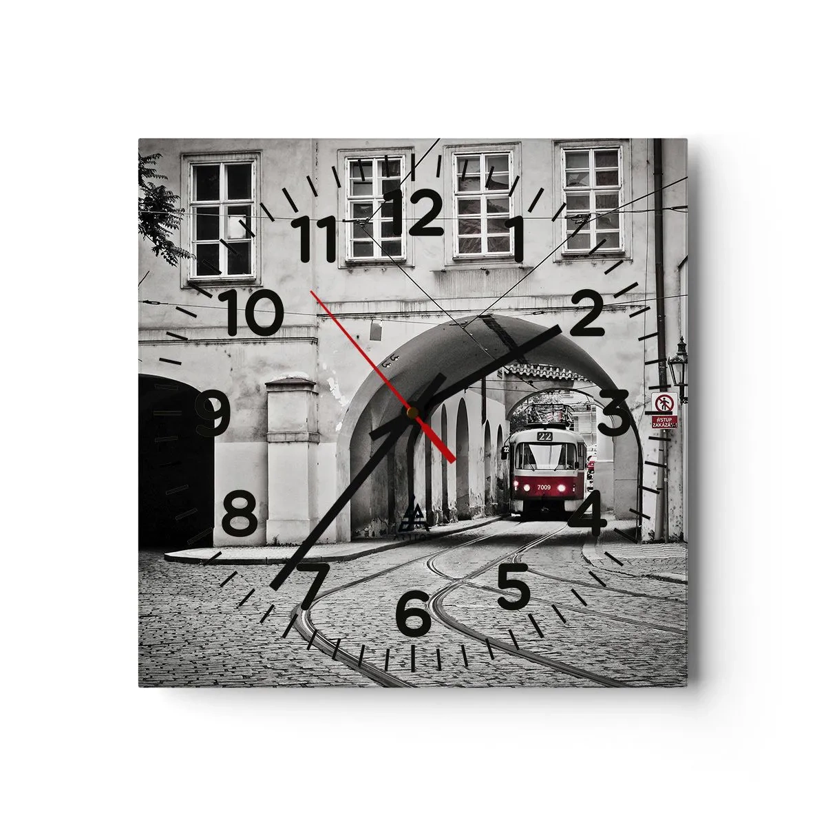 Relógio de parede - Relógio em vidro - Através do labirinto urbano - 40x40 cm