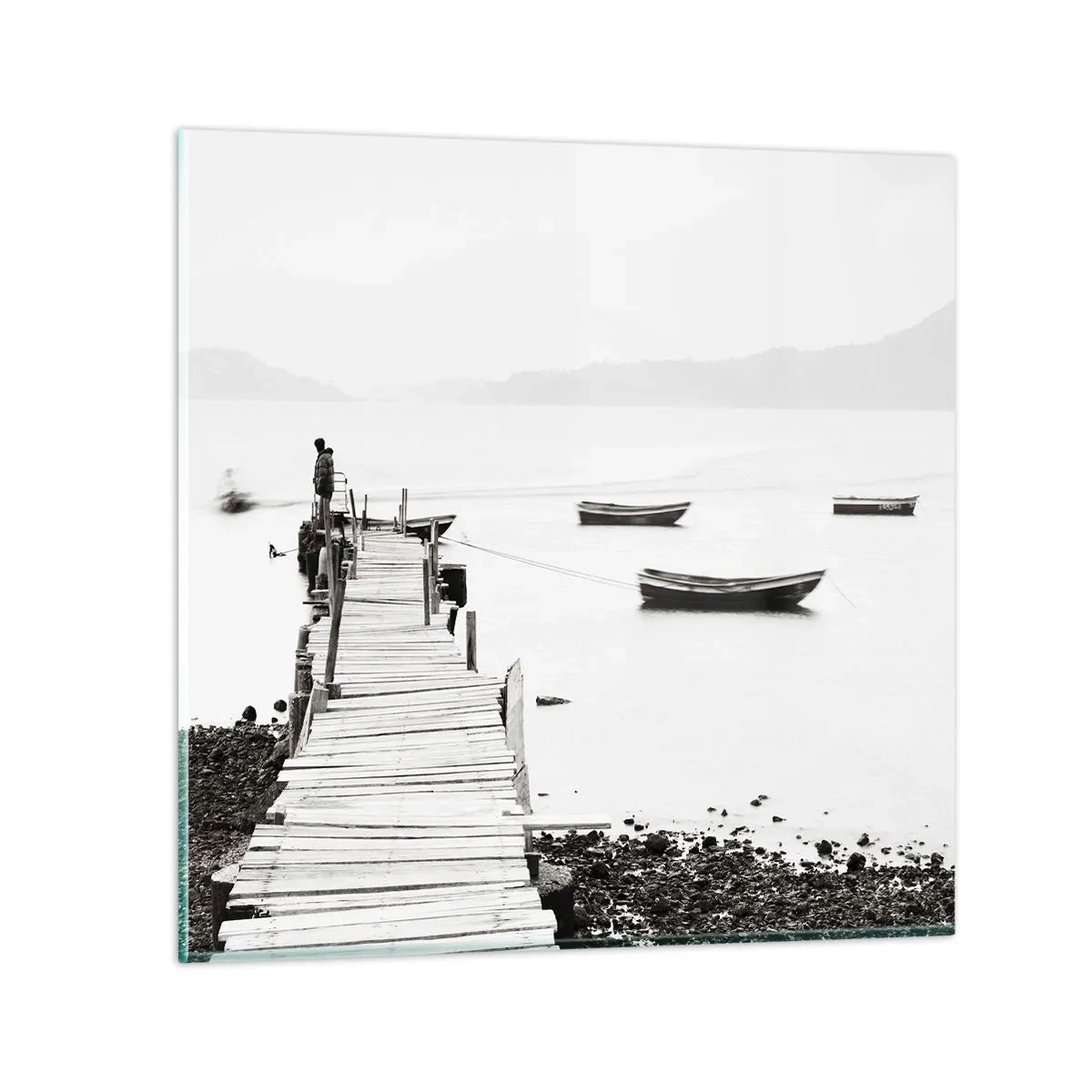 Quadro em vidro - Sobre água calma e límpida - 40x40 cm