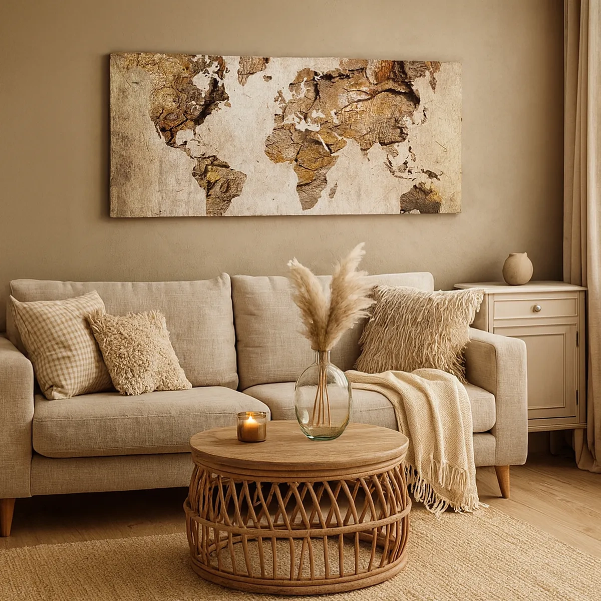 Quadro em tela - Descobrindo o o mundo - 30x30 cm