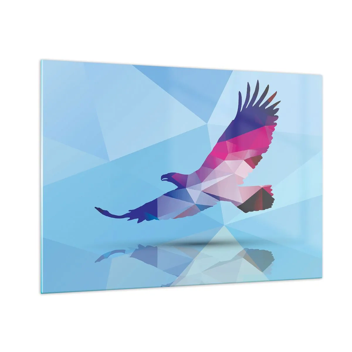 Quadro em vidro - Águia em cristal lilás - 100x70 cm