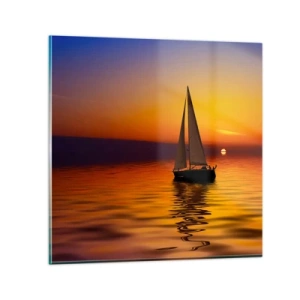 Quadro em vidro - Tranquilo anoitecer... - 60x60 cm