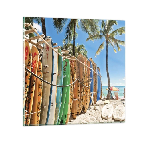 Quadro em vidro - Diversão ensolarada - 30x30 cm