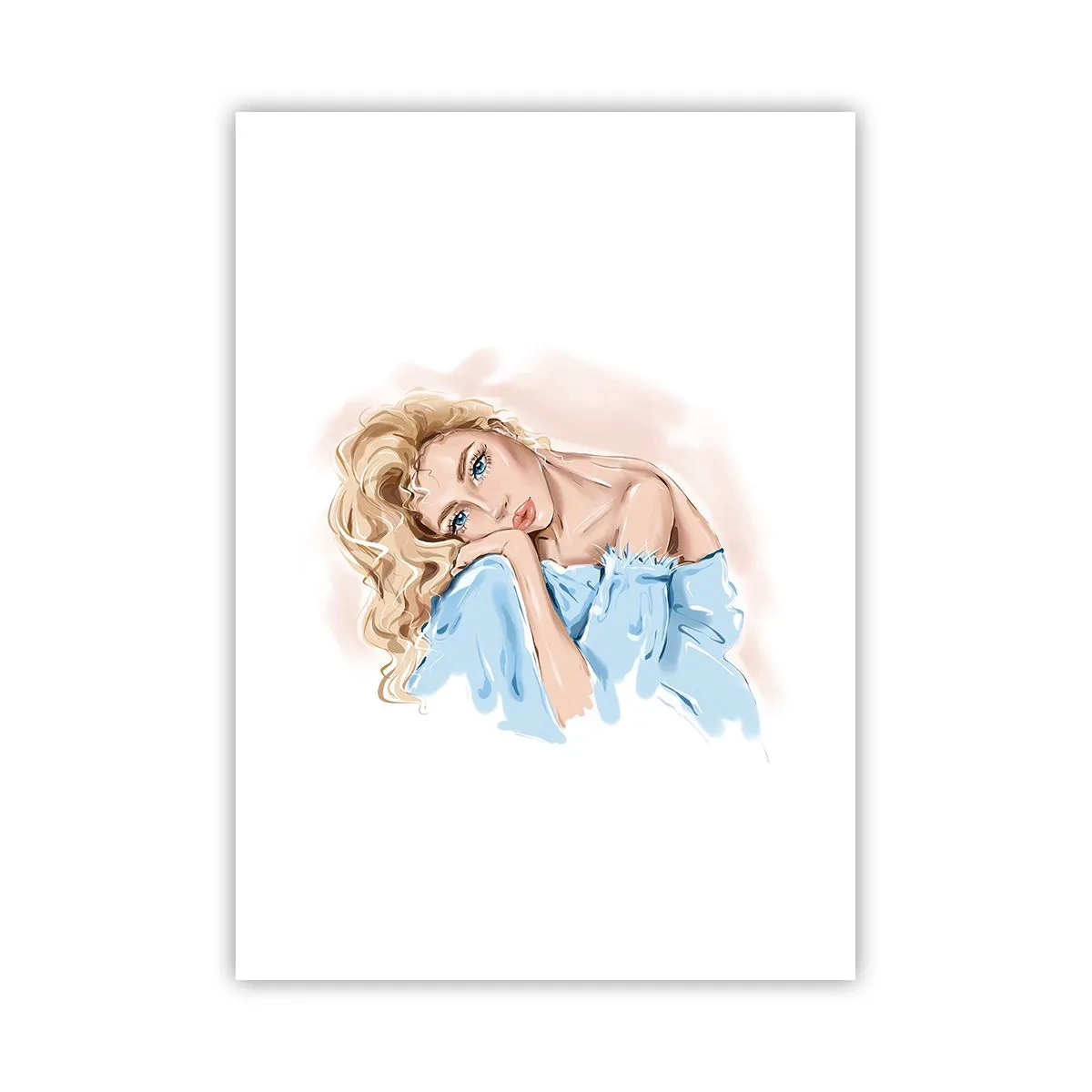 Pôster - Sonhadora em azul - 50x70 cm