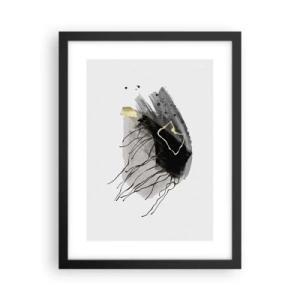 Pôster com moldura preta - A preto e dourado - 30x40 cm