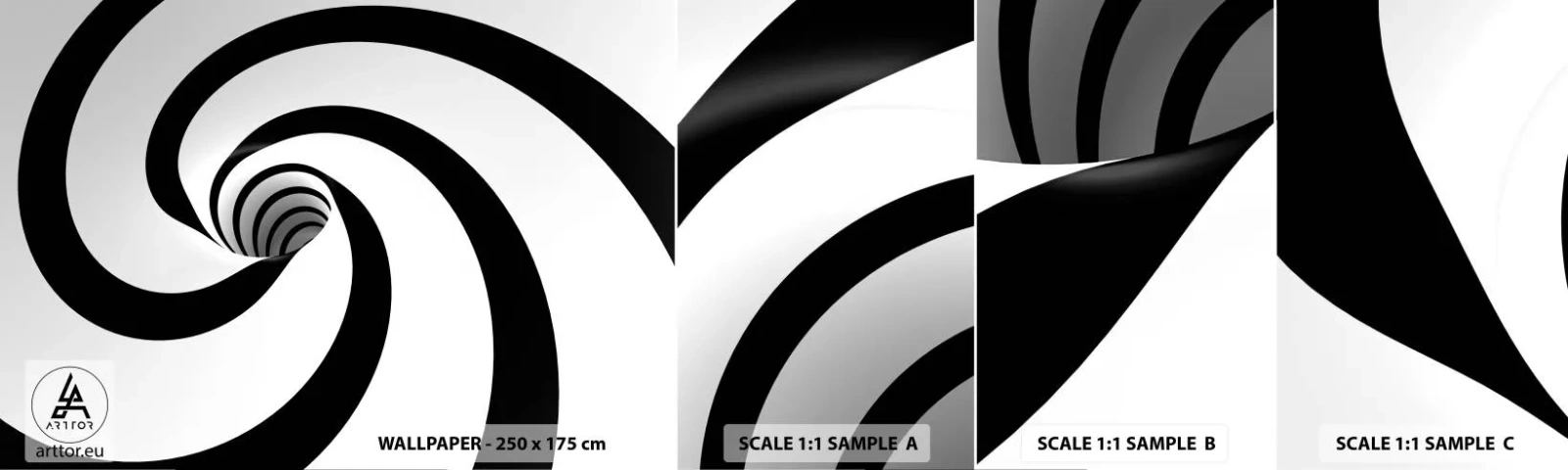 Amostra de papel de parede autocolante Deluxe Sticker - Deixar levar-se pelo vórtice - Abstração, 3D, Vórtice - 100x30 cm