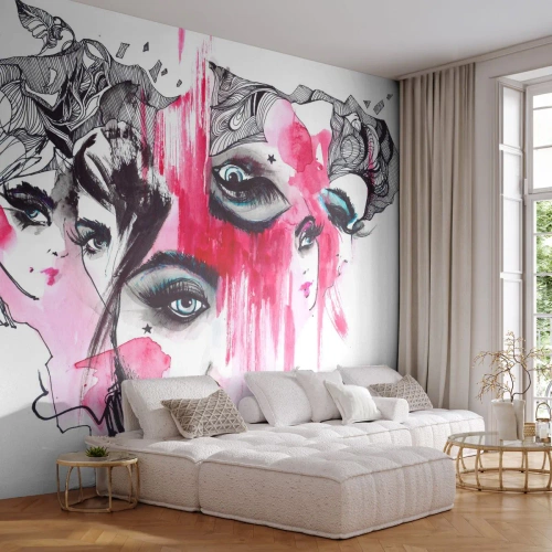 Papel de Parede Premium Sand - , - Olho de mulher, Rosto de mulher, Pedaço - 100x70 cm