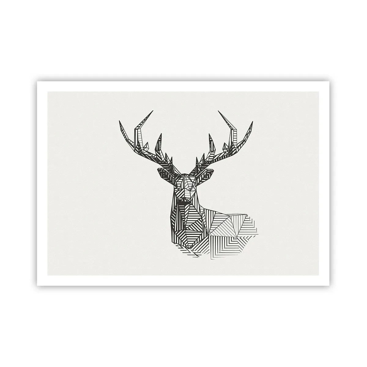 Pôster - Veado em estilo cubista - 100x70 cm