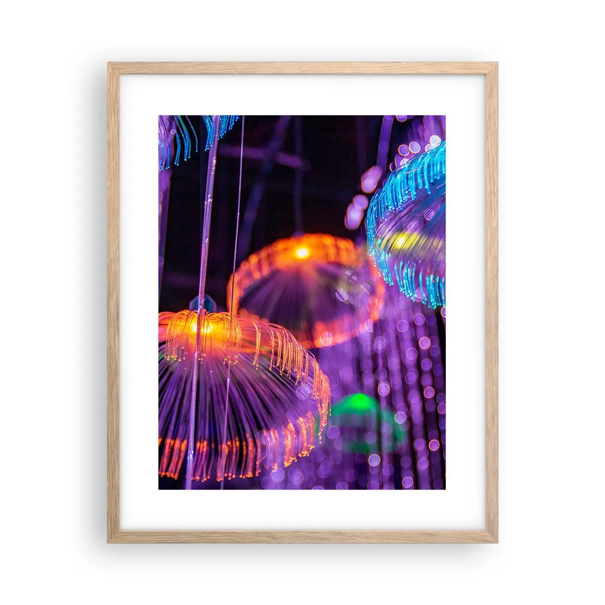 Pôster com moldura de carvalho claro - Fonte de luz - 40x50 cm