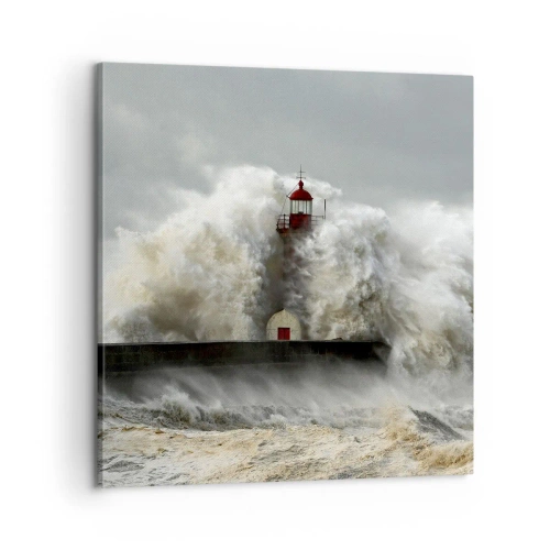 Quadro em tela - A ira do oceano - 60x60 cm