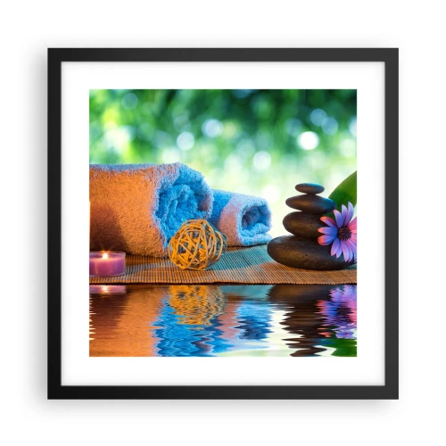 Pôster com moldura preta - Tempo para o corpo - 40x40 cm