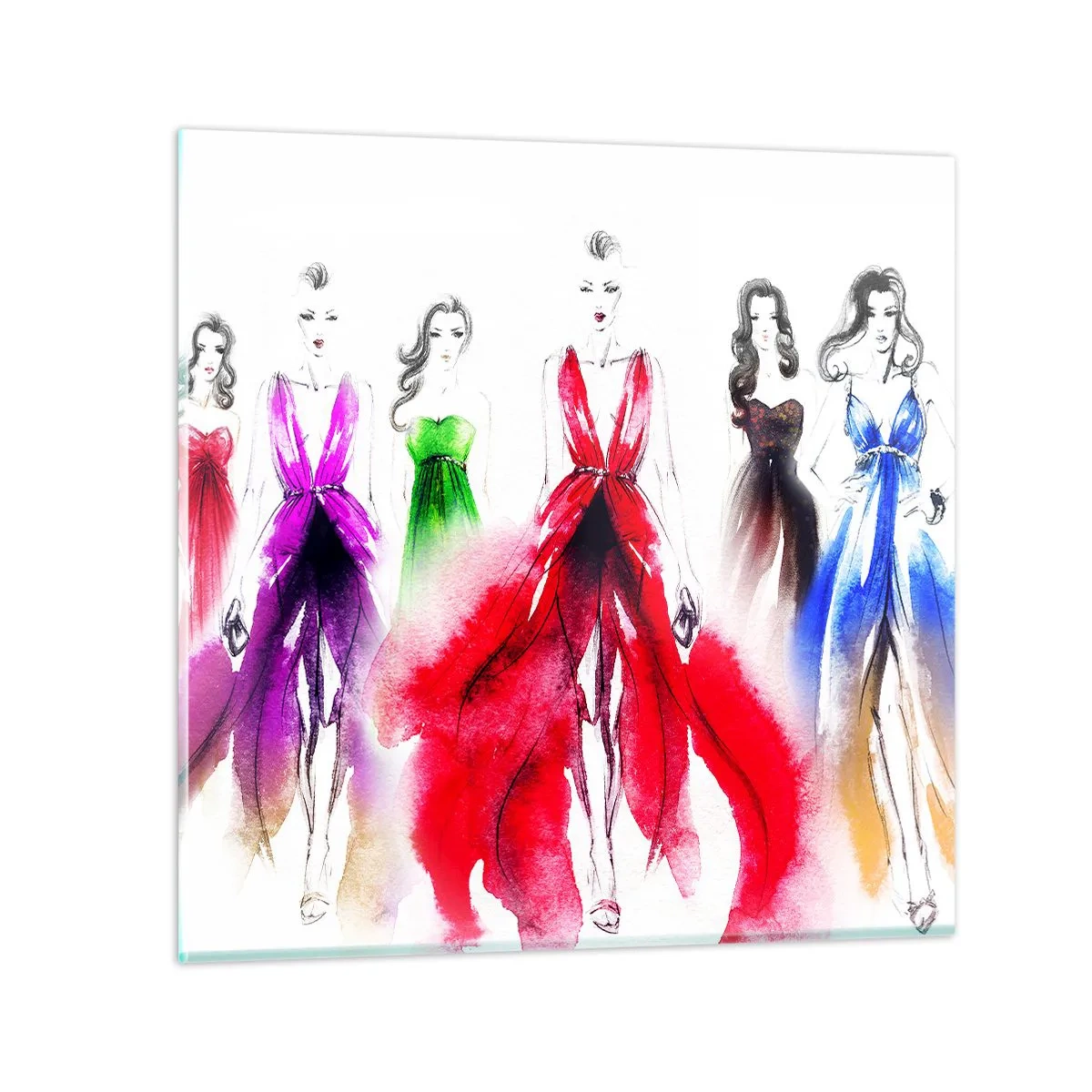 Quadro em vidro - Colorido desfile - 30x30 cm