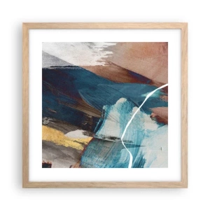 Pôster com moldura de carvalho claro - Com elegância e energia - 40x40 cm