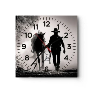 Relógio de parede - Relógio em vidro - Manhã no Texas - 40x40 cm